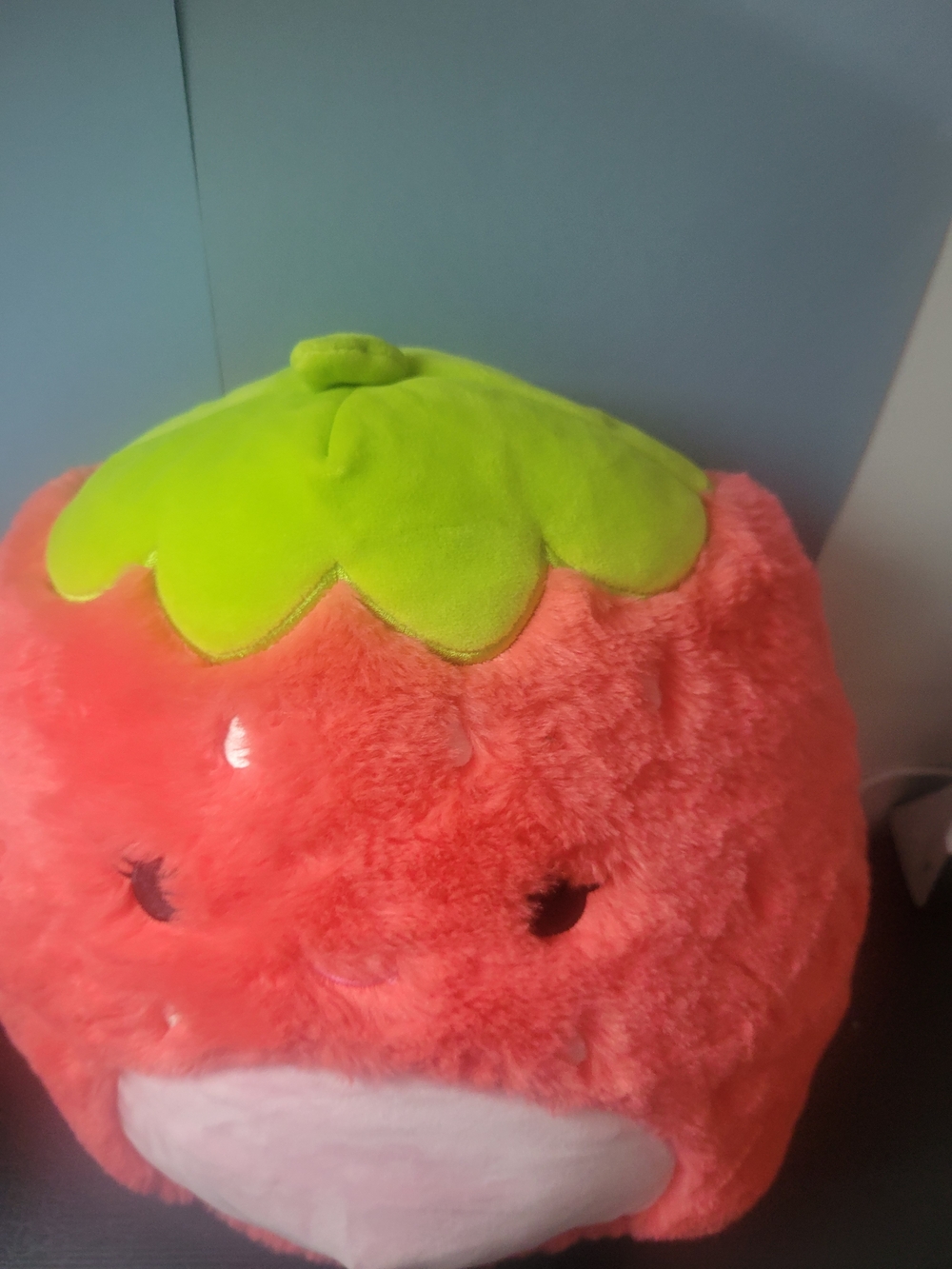 Squishmallows Coral-Red Plush Strawberry Pillow with Pink Tag - Picture 9 of 10
